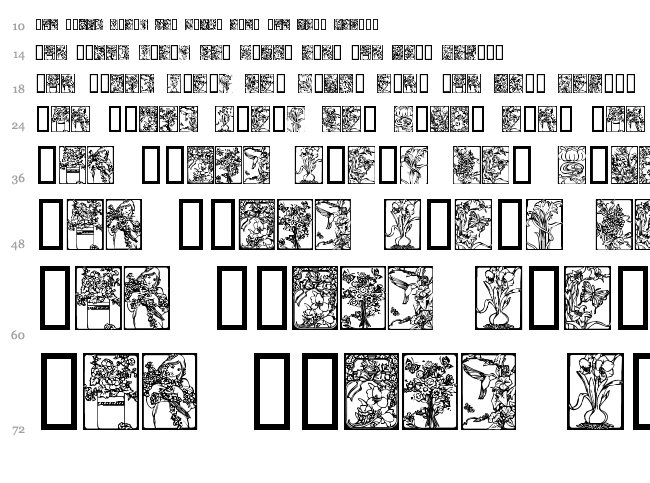 Art Nouveau Flowers font waterfall